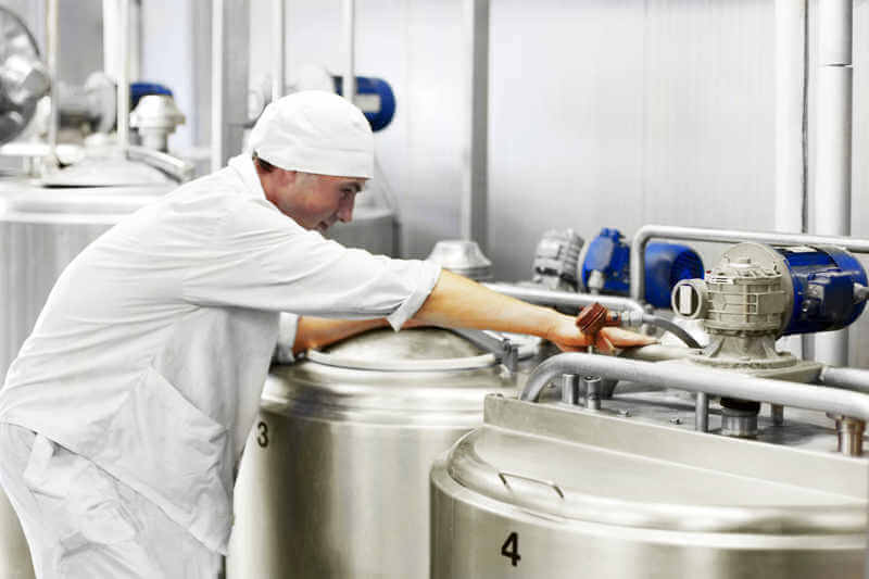 worker on a milk factory