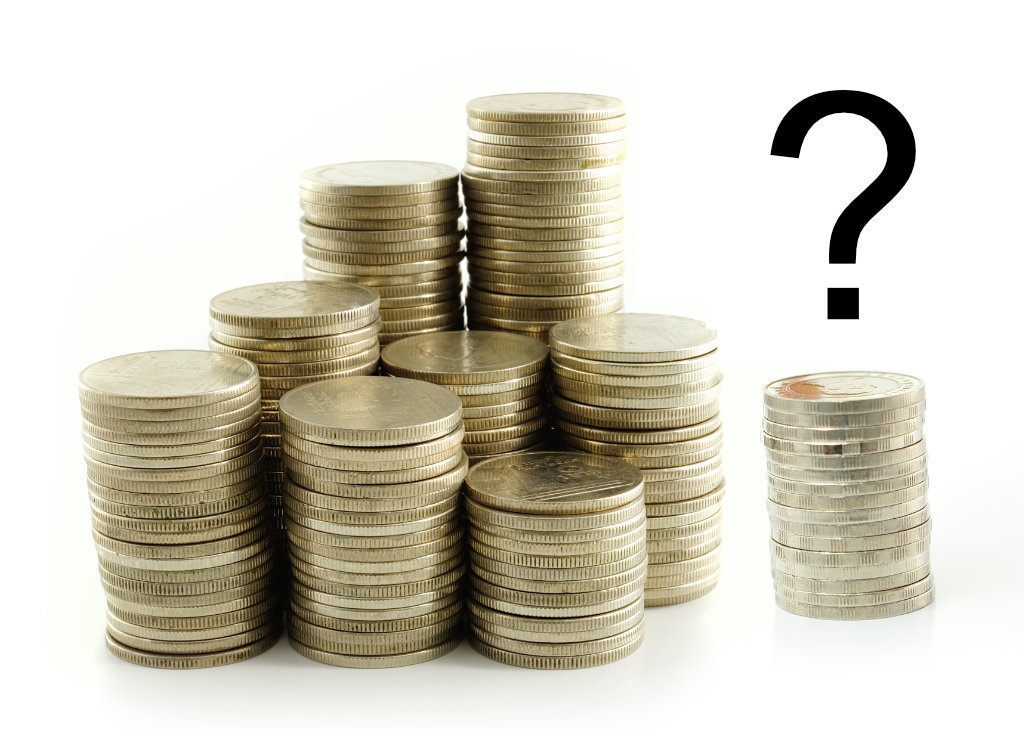 Finger put coin on coin-stack
